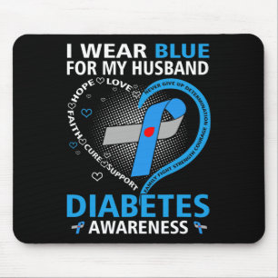 Alfombrilla De Ratón Yo Uso Azul Por Mi Esposo Espero Amar La Diabetes 