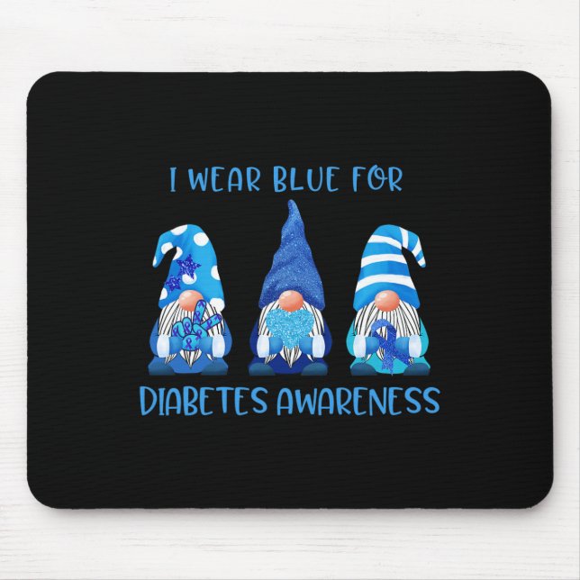 Alfombrilla De Ratón Yo Uso El Azul Para La Diabetes Concienciación Gno (Frente)