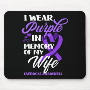 Alfombrilla De Ratón Yo Uso Morado En Memoria De Mi Esposa Con Awaren P