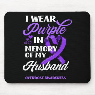 Alfombrilla De Ratón Yo Uso Morado En Memoria De Mi Esposo Sobredosis A