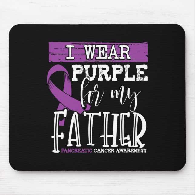 Alfombrilla De Ratón Yo uso morado para mi padre el cáncer de páncreas (Frente)
