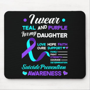 Alfombrilla De Ratón Yo Uso Verde azulado Y Morado Para Mi Hija Suicidi