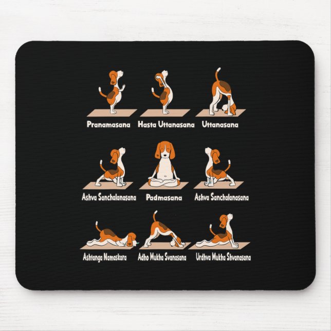 Alfombrilla De Ratón Yoga de perros - Ejercicios Posturas Lance Meditat (Frente)