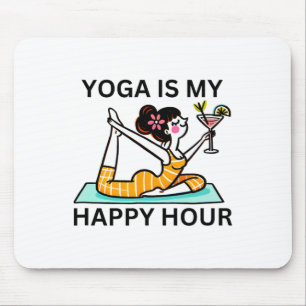 Alfombrilla De Ratón Yoga Divertido Es Mi Martini De La Hora Feliz