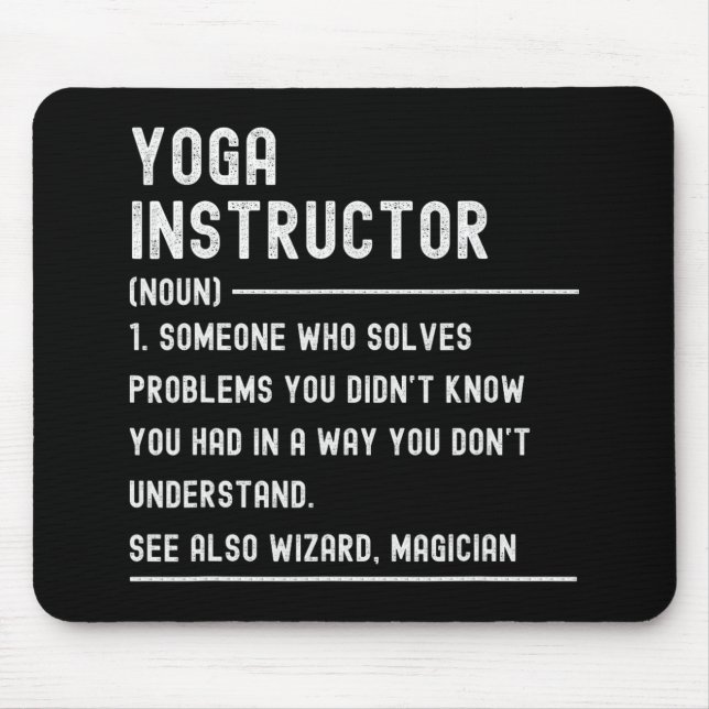 Alfombrilla De Ratón Yoga Instructor Definition Shirts Funny Job Title  (Frente)