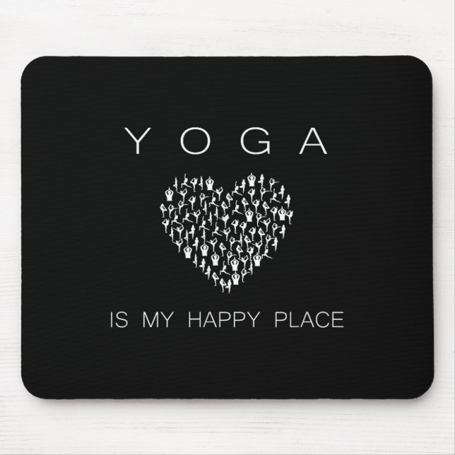 Alfombrilla De Ratón Yoga Is My Happy Place Insrational Motivational  (Frente)