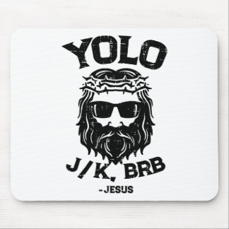 Alfombrilla De Ratón Yolo Jk Brb Jesús Divertido Día de Pascua Resurrec
