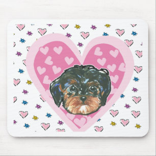 Alfombrilla De Ratón Yorkie Poo de San Valentín
