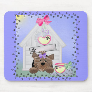 Alfombrilla De Ratón Yorkiegirl-caseta de perro