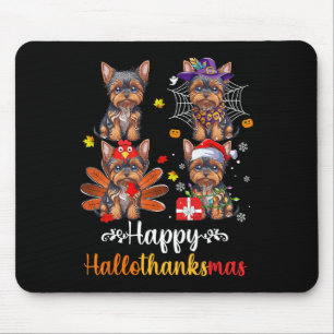 Alfombrilla De Ratón Yorkshire Halloween Feliz Navidad Hallotha