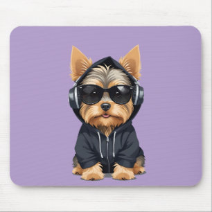 Alfombrilla De Ratón Yorkshire Terrier Con Hoodie Funny Guay Animal