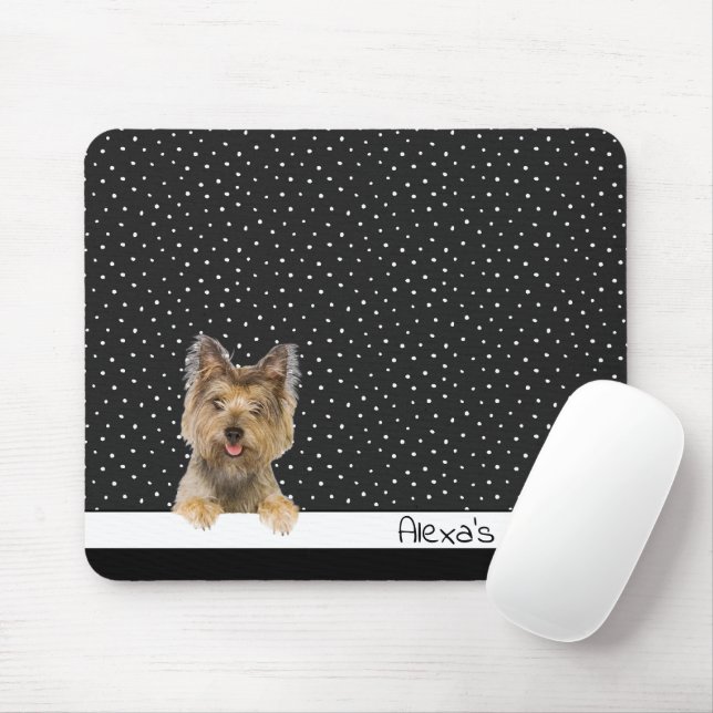 Alfombrilla De Ratón Yorkshire Terrier en los puntos de Polka (Con ratón)