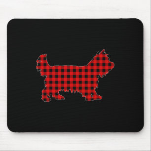 Alfombrilla De Ratón Yorkshire Terrier Navidad a cuadros de Búfalo a ju