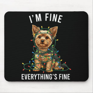 Alfombrilla De Ratón Yorkshire Terrier Navidad Estoy Bien Todo Está