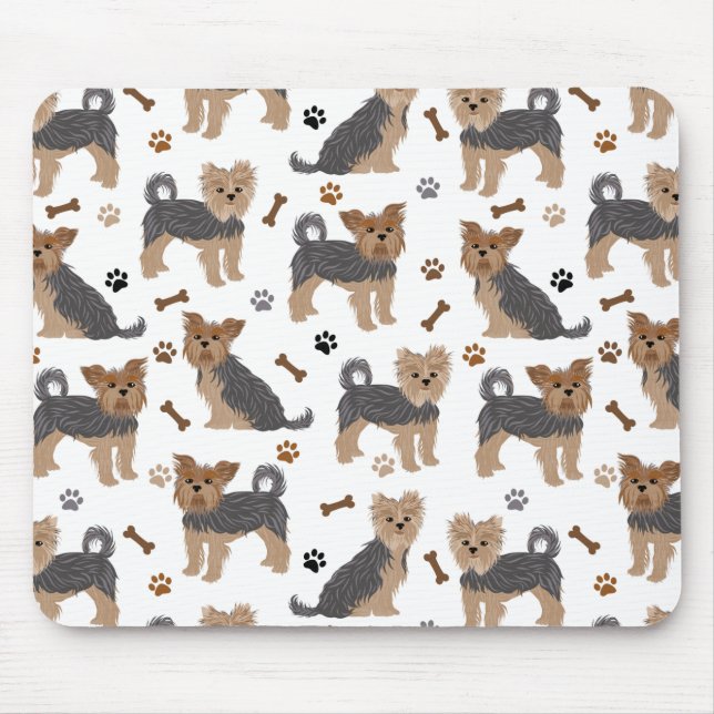 Alfombrilla De Ratón Yorkshire Terrier Paws and Bones Yorkie Dog (Frente)