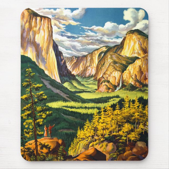 Alfombrilla De Ratón Yosemite National Park California Travel Art (Frente)