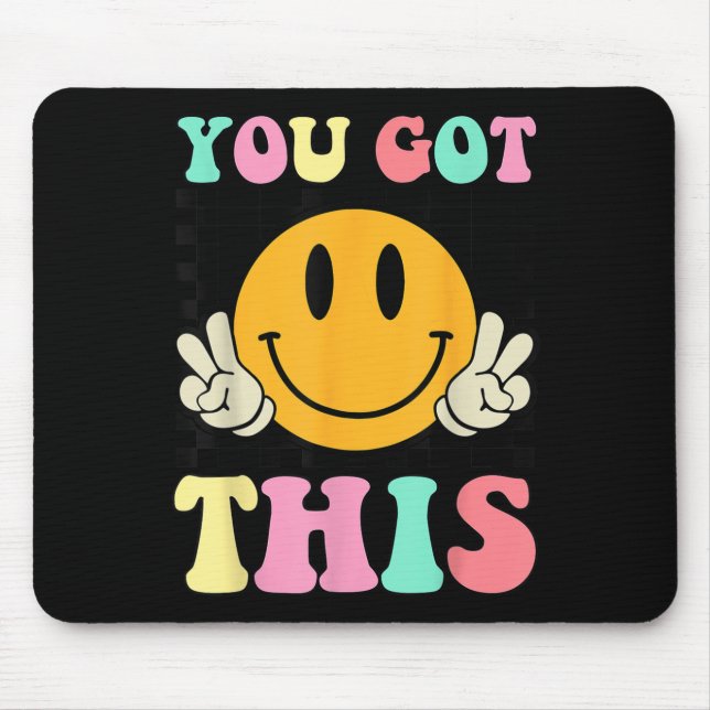Alfombrilla De Ratón You Got This Retro Smile Motivational Testing Day  (Frente)