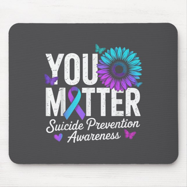 Alfombrilla De Ratón You Suicide Prevention Awareness Teal &amp; Purple (Frente)