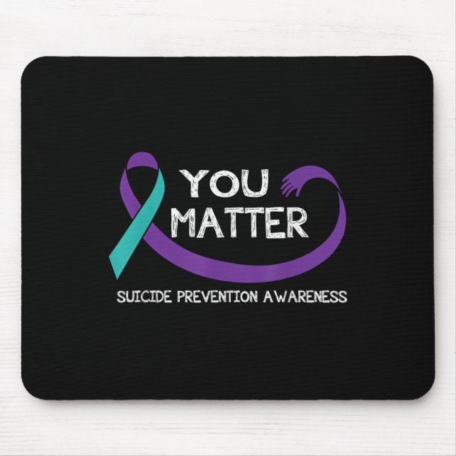 Alfombrilla De Ratón You Suicide Prevention Awareness Teal Purple Hand  (Frente)