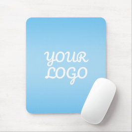 Alfombrilla De Ratón Your Logo & Modern Simple Ombre | Light Blue