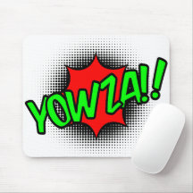 ¡¡YOWZA!! Pop Art Mouse Pad - Neon Green Comic Bur