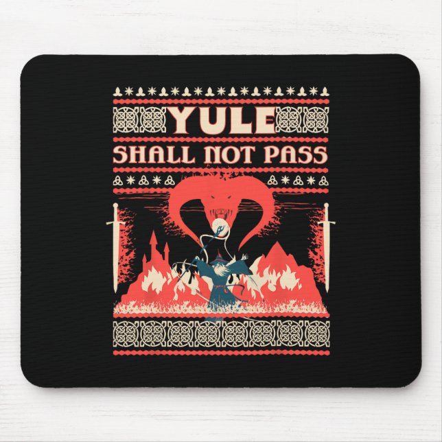 Alfombrilla De Ratón Yule Shall Not P Fantasy Wizard Holiday Pun Funny  (Frente)