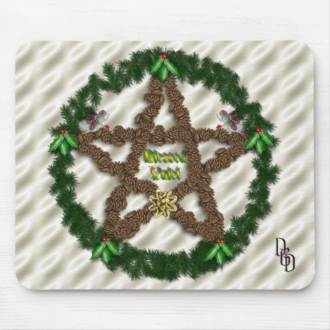 Alfombrilla De Ratón Yuletide Pentacle (Frente)