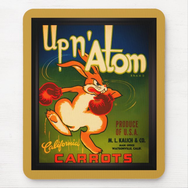 Alfombrilla De Ratón Zanahorias publicitarias antiguas  (Frente)