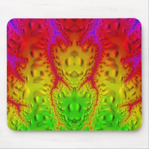 Alfombrilla De Ratón ~ Zany Shades Purple Green Red Yellow Fractal