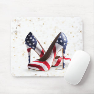 Alfombrilla De Ratón Zapatos de tacón alto con bandera americana