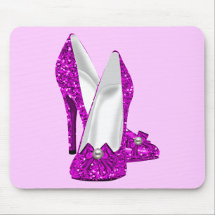 Alfombrilla De Ratón Zapatos de tacón alto Stileto brillo rosa