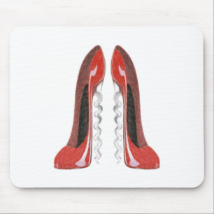 Alfombrilla De Ratón Zapatos rojos del estilete del sacacorchos