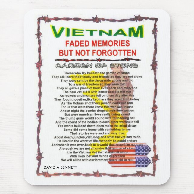 Alfombrilla De Ratón zazv- VIETNAM /POEM (Frente)