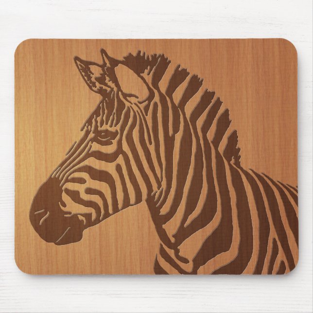Alfombrilla De Ratón Zebra de madera oscura (Frente)