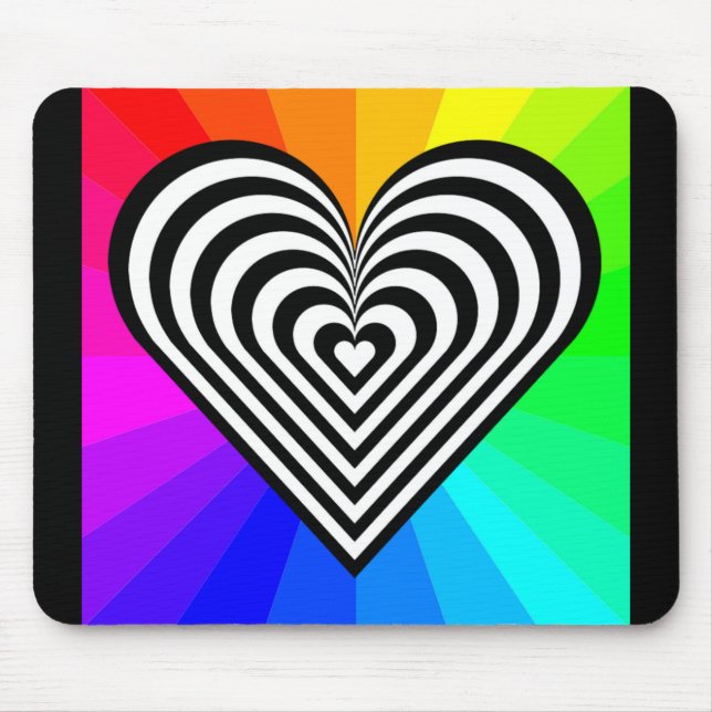 ALFOMBRILLA DE RATÓN ZEBRA HEART RAINBOW PATTERN (Frente)
