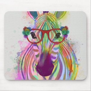 Alfombrilla De Ratón Zebra Rainbow Splash