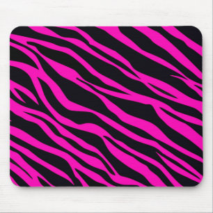 Alfombrilla De Ratón Zebra rosa caliente con rayas
