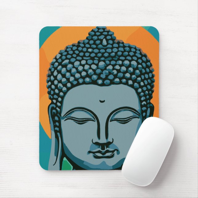 Alfombrilla De Ratón Zen Buddha Head (Con ratón)