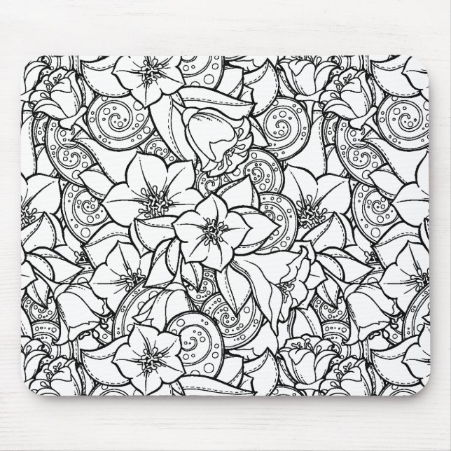 Alfombrilla De Ratón Zendoodle florido (Frente)