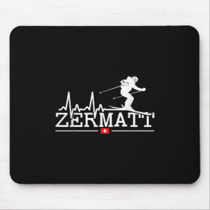 Alfombrilla De Ratón Zermatt Heartbeat Alpine Skiine Swiss Alps Switzer