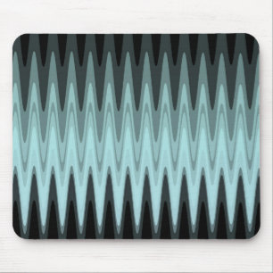 Alfombrilla De Ratón Zig Zag Black Verde azulada Grey Pattern