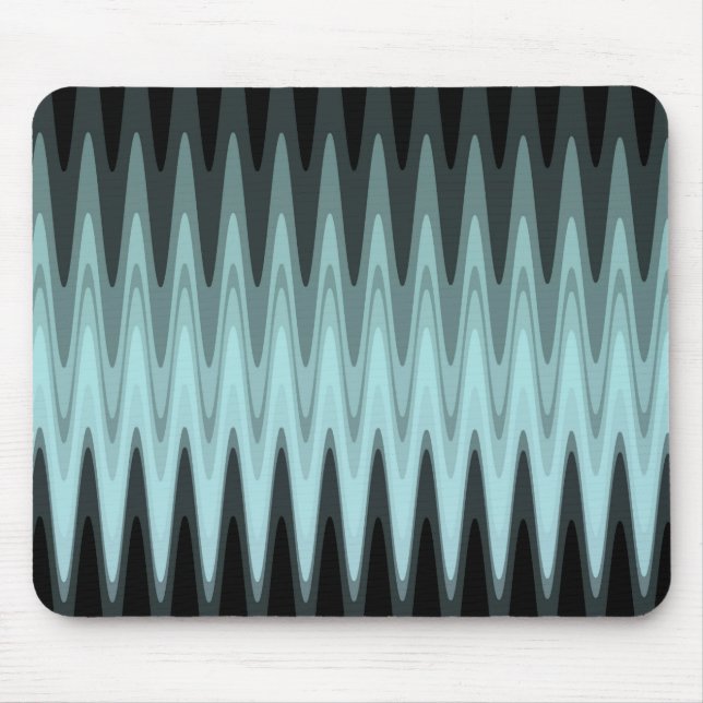 Alfombrilla De Ratón Zig Zag Black Verde azulada Grey Pattern (Frente)