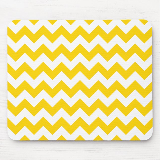 Alfombrilla De Ratón Zigzag amarillo de Chevron del Freesia (Frente)