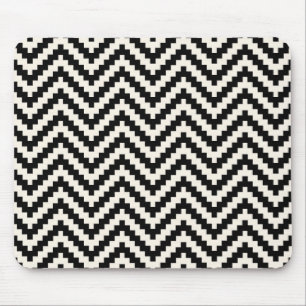 Alfombrilla De Ratón Zigzag Chevron Rayo vertical en negro