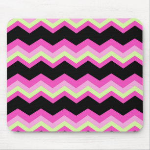 Alfombrilla De Ratón zigzag fuchsia chevron rosado