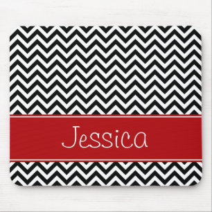 Alfombrilla De Ratón Zigzag rojo y negro de muy buen gusto de Chevron