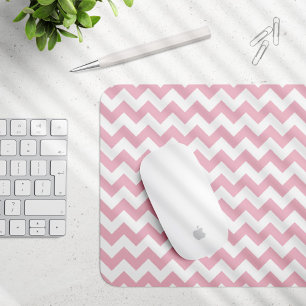 Alfombrilla De Ratón Zigzag rosa, Chevron rosado, patrón geométrico