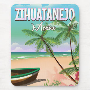 Alfombrilla De Ratón Zihuatanejo Mexican beach vacation poster