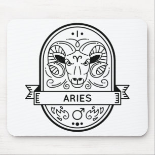 ALFOMBRILLA DE RATÓN ZODIAC BADGE SYMBOL ARIES STROKE