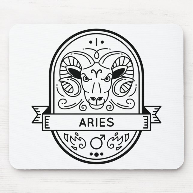 ALFOMBRILLA DE RATÓN ZODIAC BADGE SYMBOL ARIES STROKE (Frente)